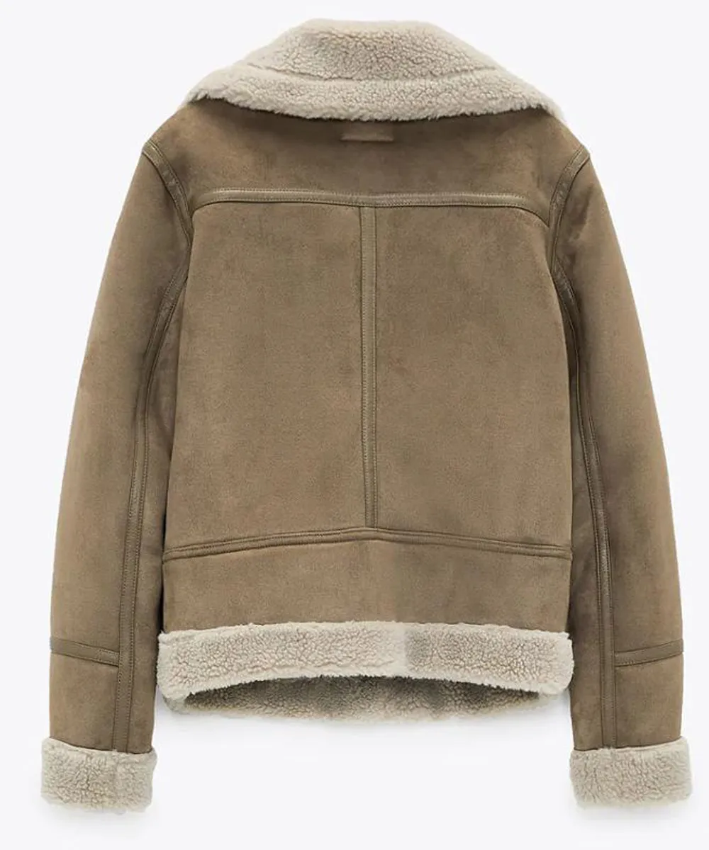 Shearling Suede Jacket named La Brea Natalie Zea