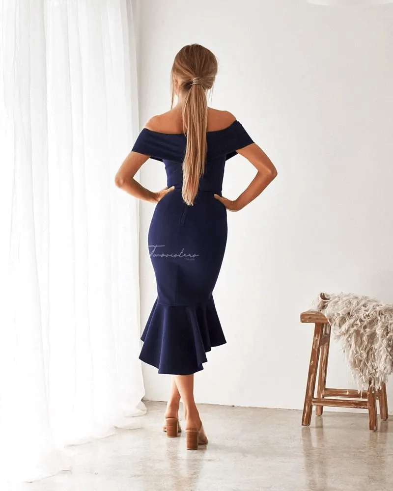 Brienne Dress in Navy