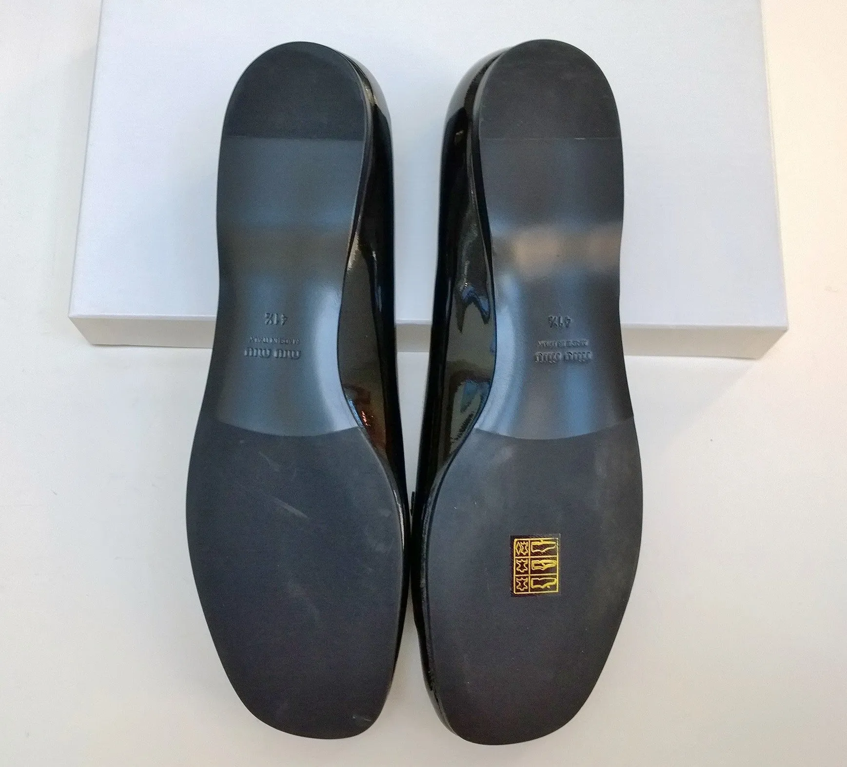 New Miu Miu Black Patent Loafers