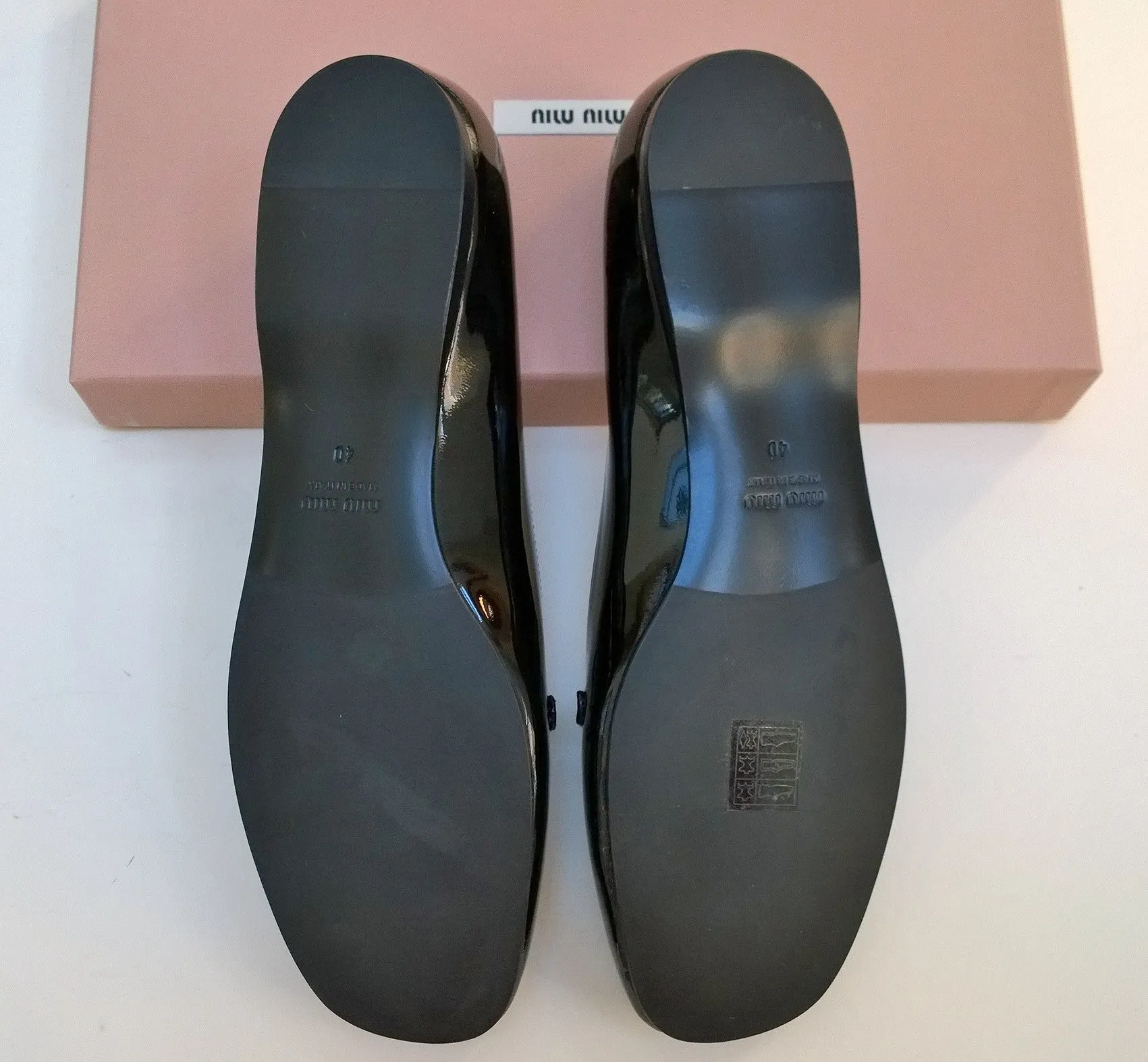 New Miu Miu Black Patent Loafers