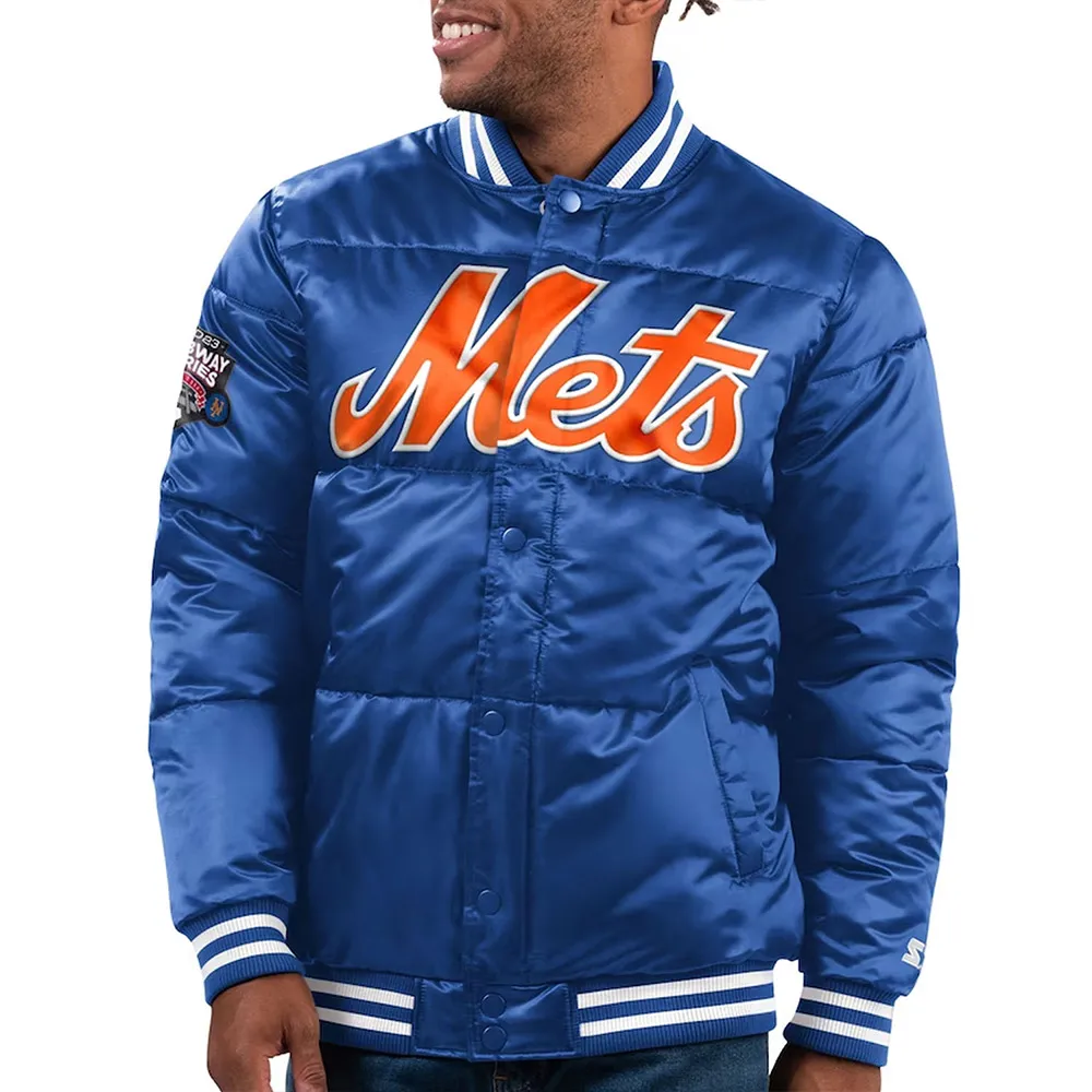 NY Mets Cooperstown Collection Bronx Satin Puffer Jacket