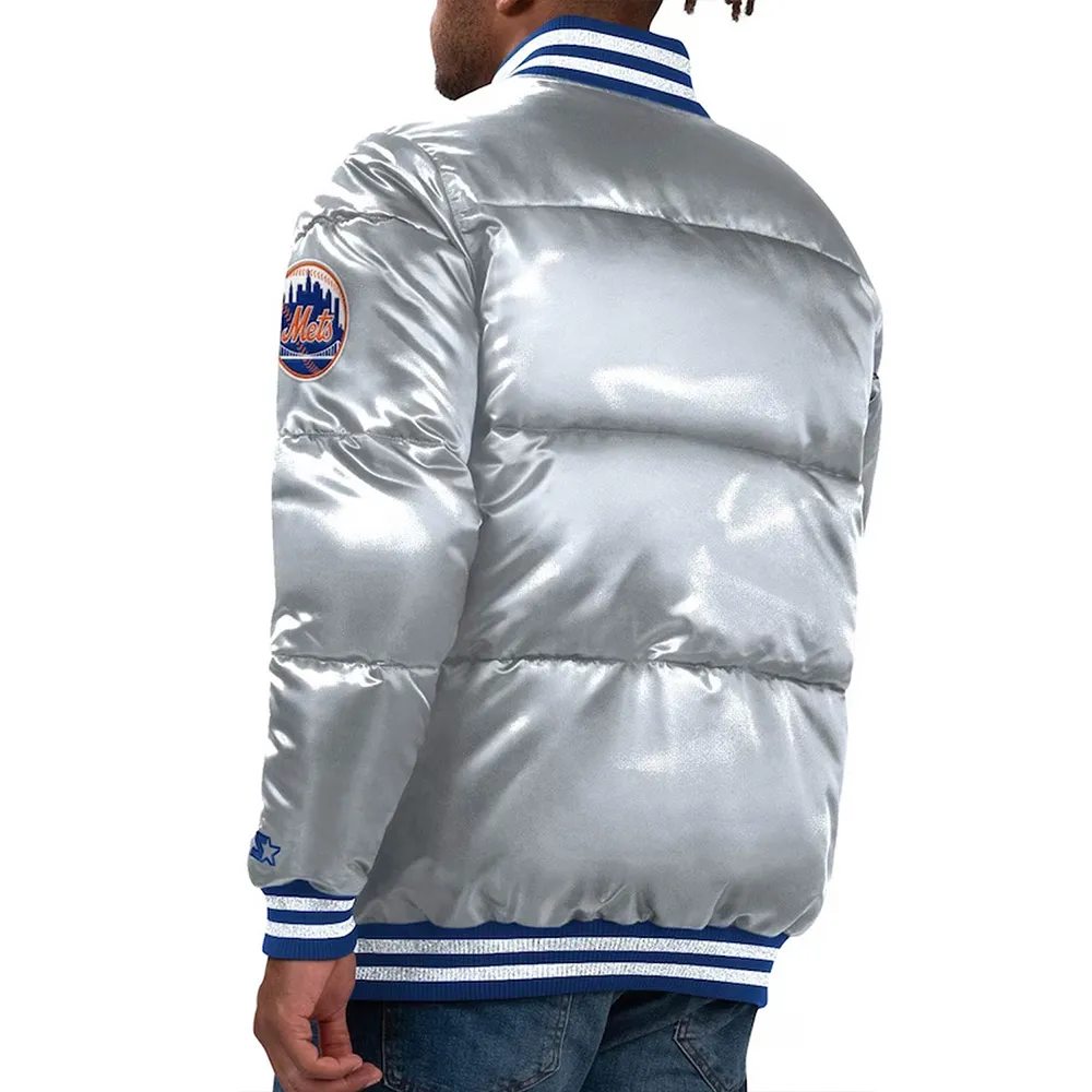 NY Mets Cooperstown Collection Bronx Satin Puffer Jacket