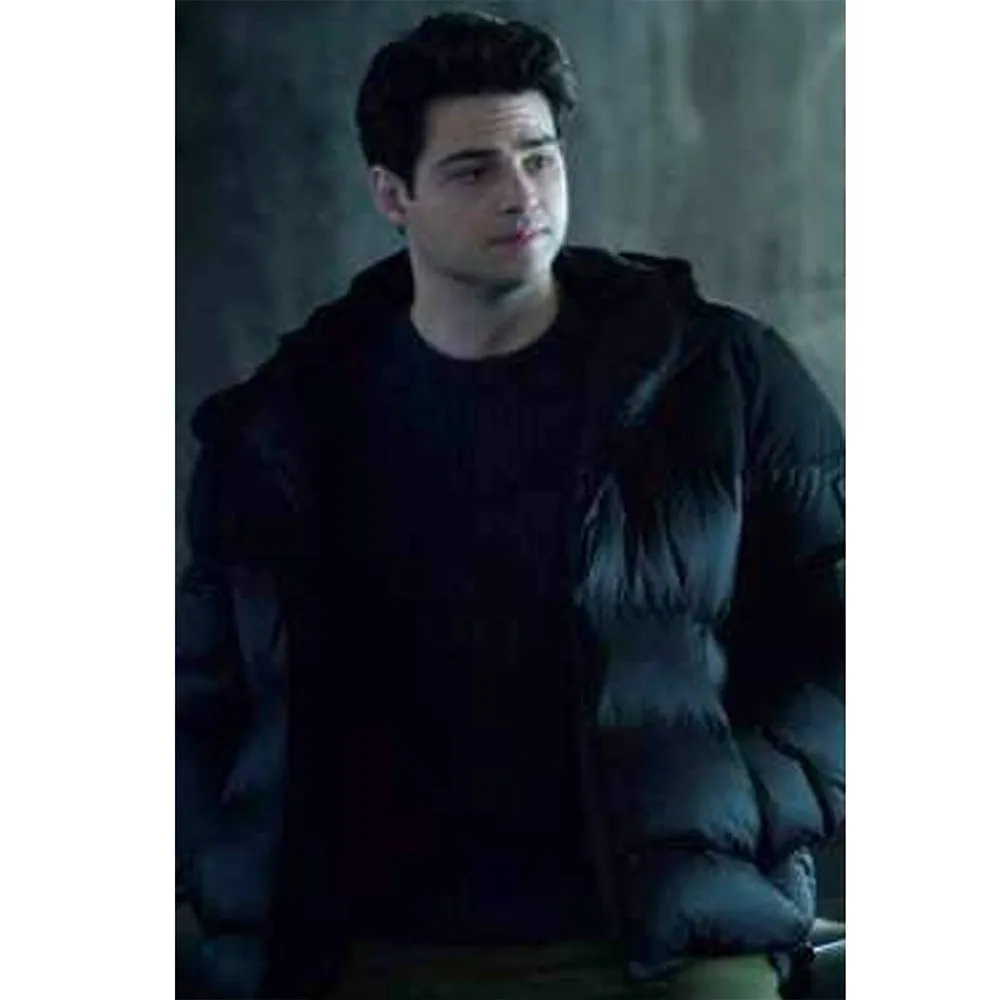 Noah Centineo Black Down Hooded Jacket