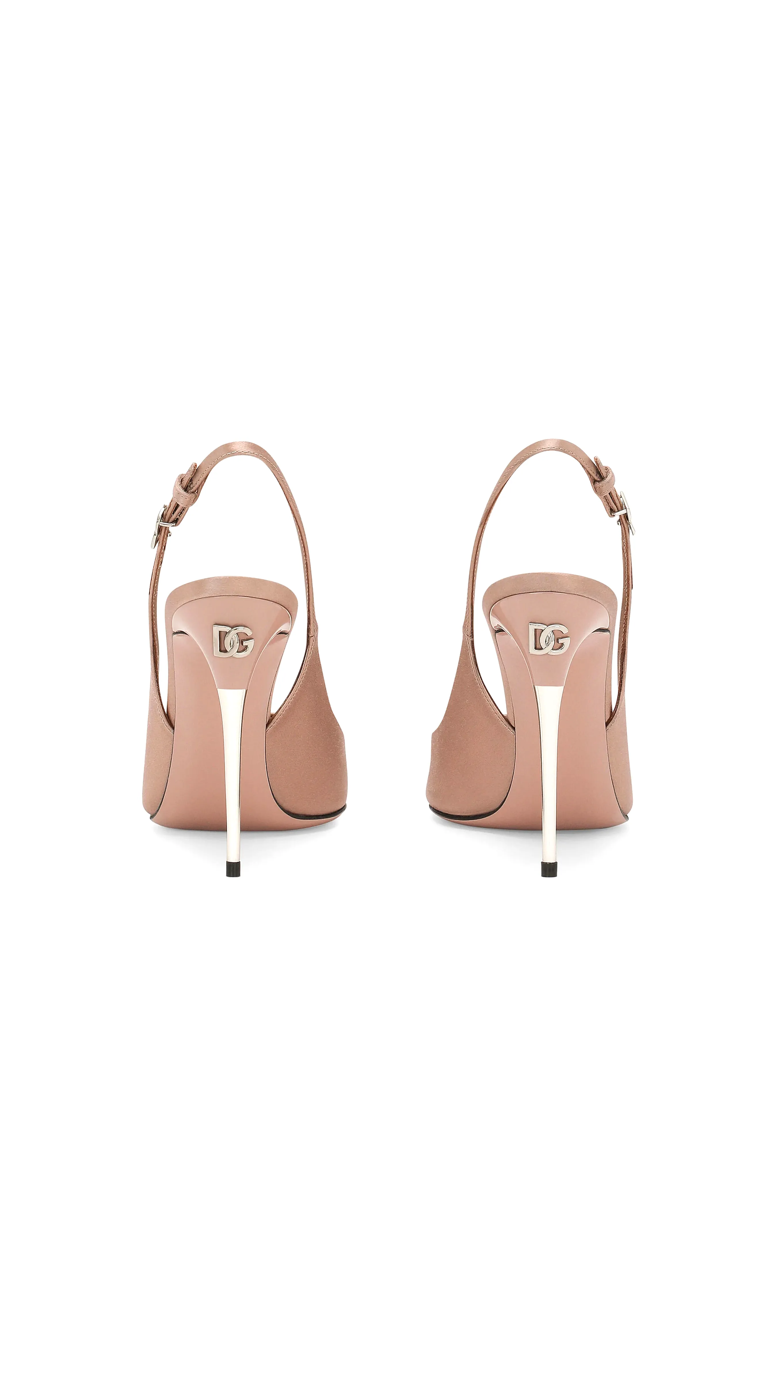 Nude Satin Slingbacks