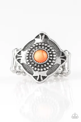 Orange Ring Four Corners Fashion by Paparazzi