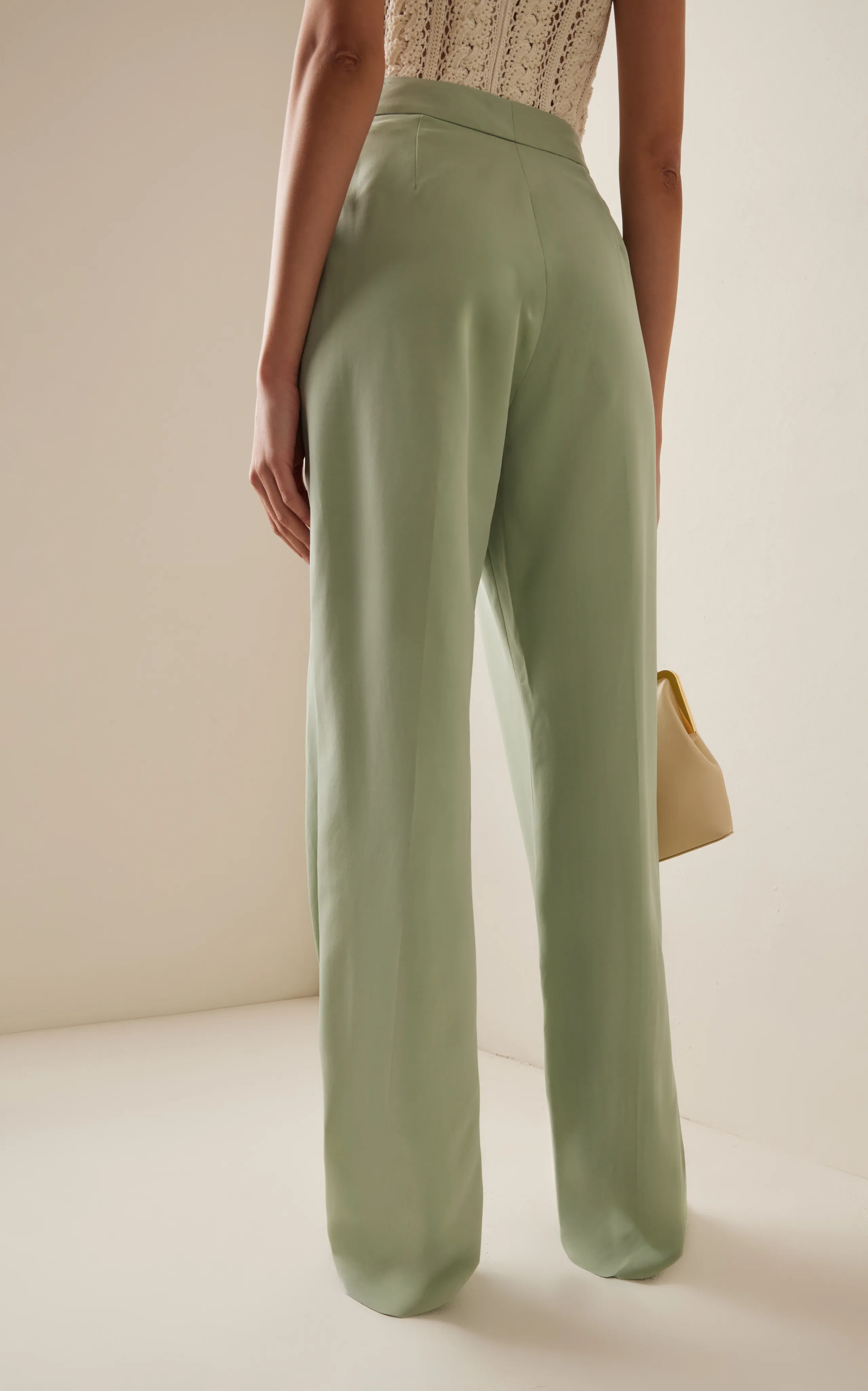 Oscar de la Renta High-Rise Silk Wide-Leg Pants