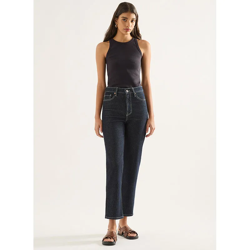 Rinse High Rise Straight Leg Crop Jeans by Outland Denim Zoe