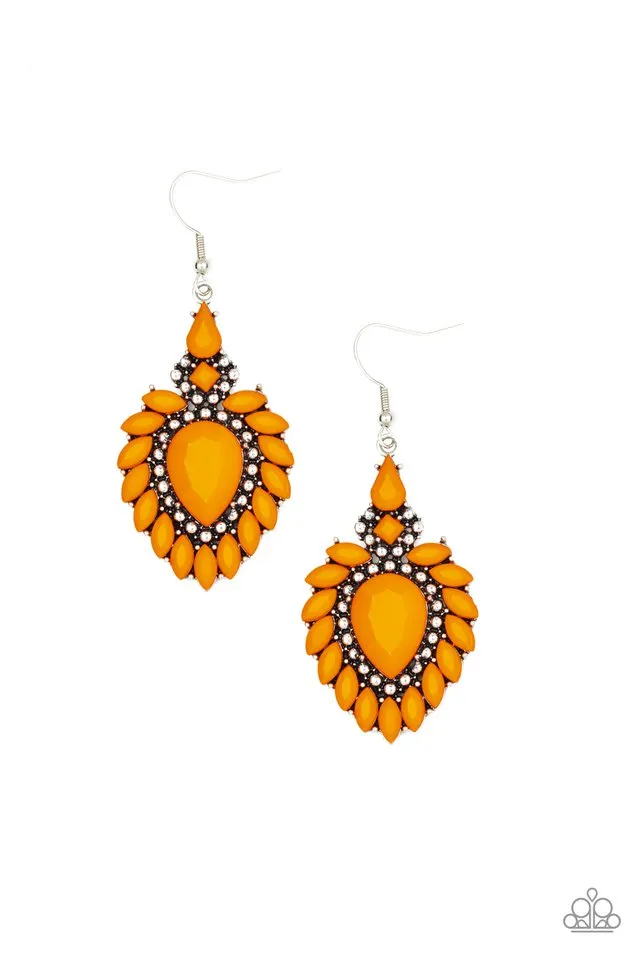 Orange The LIONESS Den Earring by Paparazzi