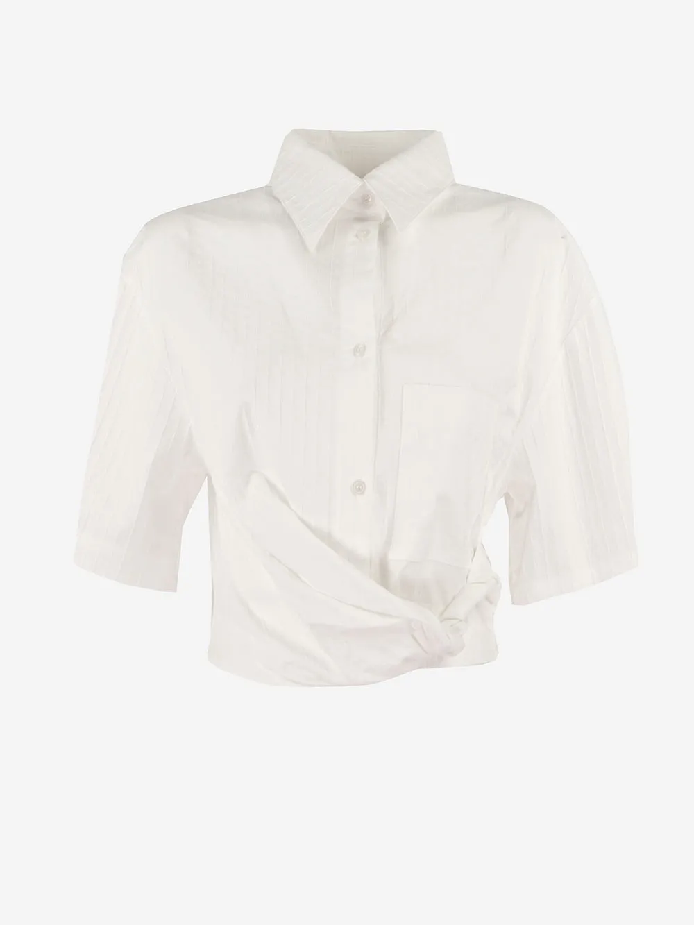 Les coyotes de paris - Cotton Crop Shirt with Side Draping