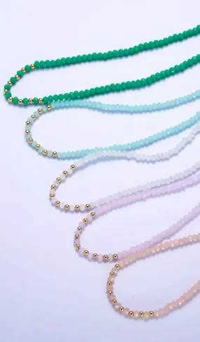 Pastel Glass Beaded Necklaces - 5 color options