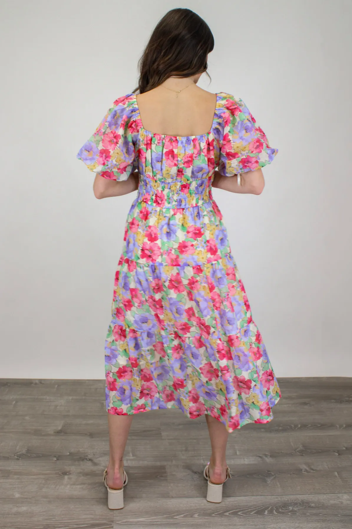 Midi Dress with Dreams of Peony