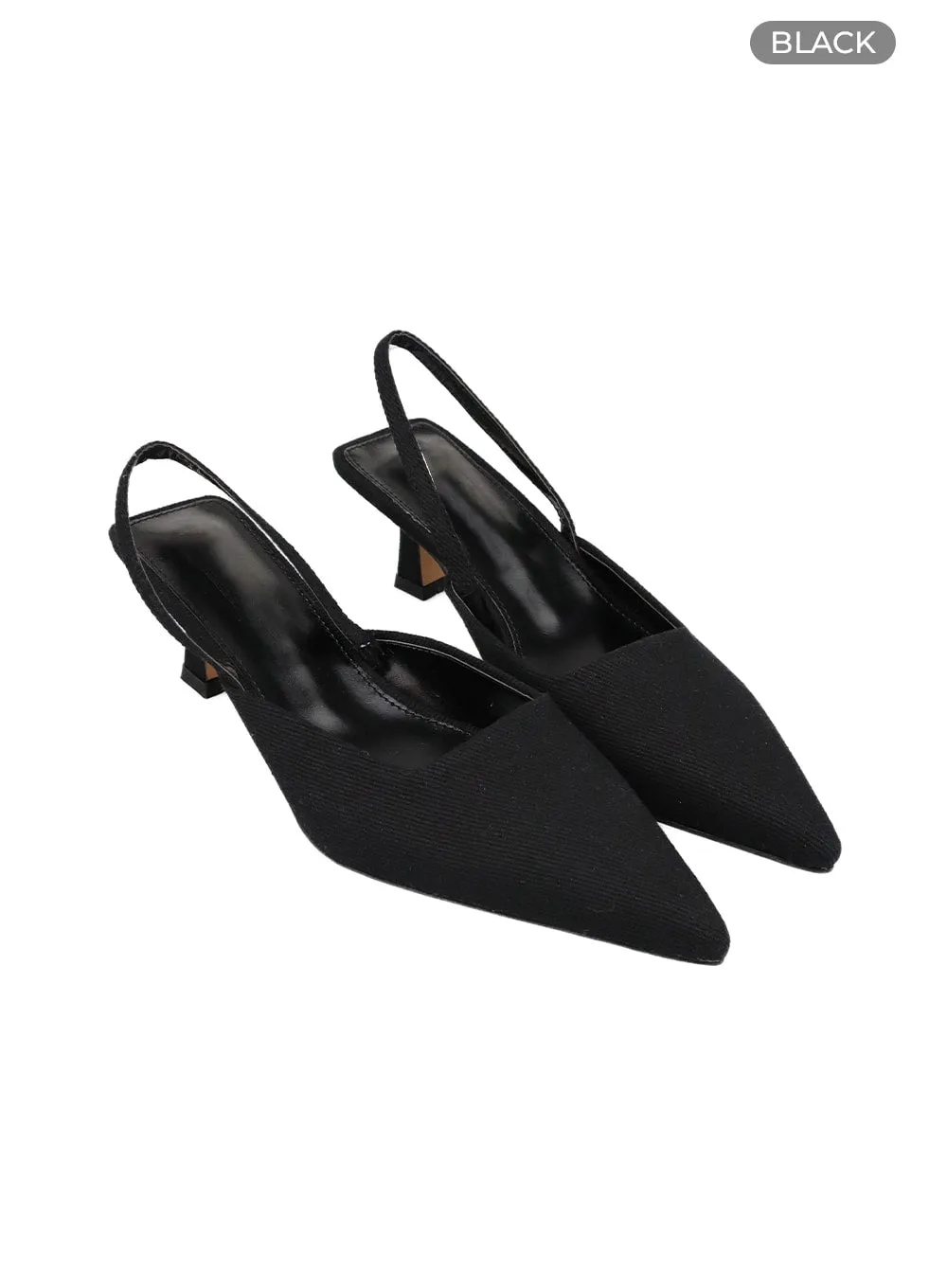 Pointed Toe Slingback Kitten Heels