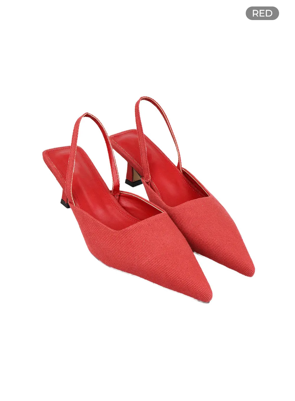 Pointed Toe Slingback Kitten Heels