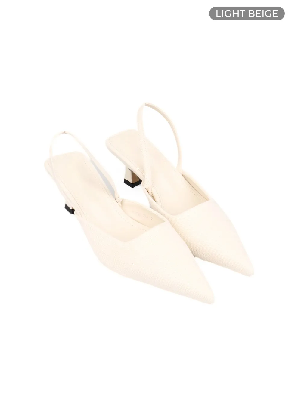 Pointed Toe Slingback Kitten Heels