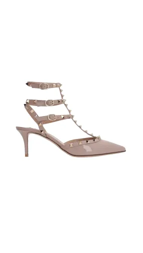 Poudre Rockstud Ankle Strap In Patent Leather