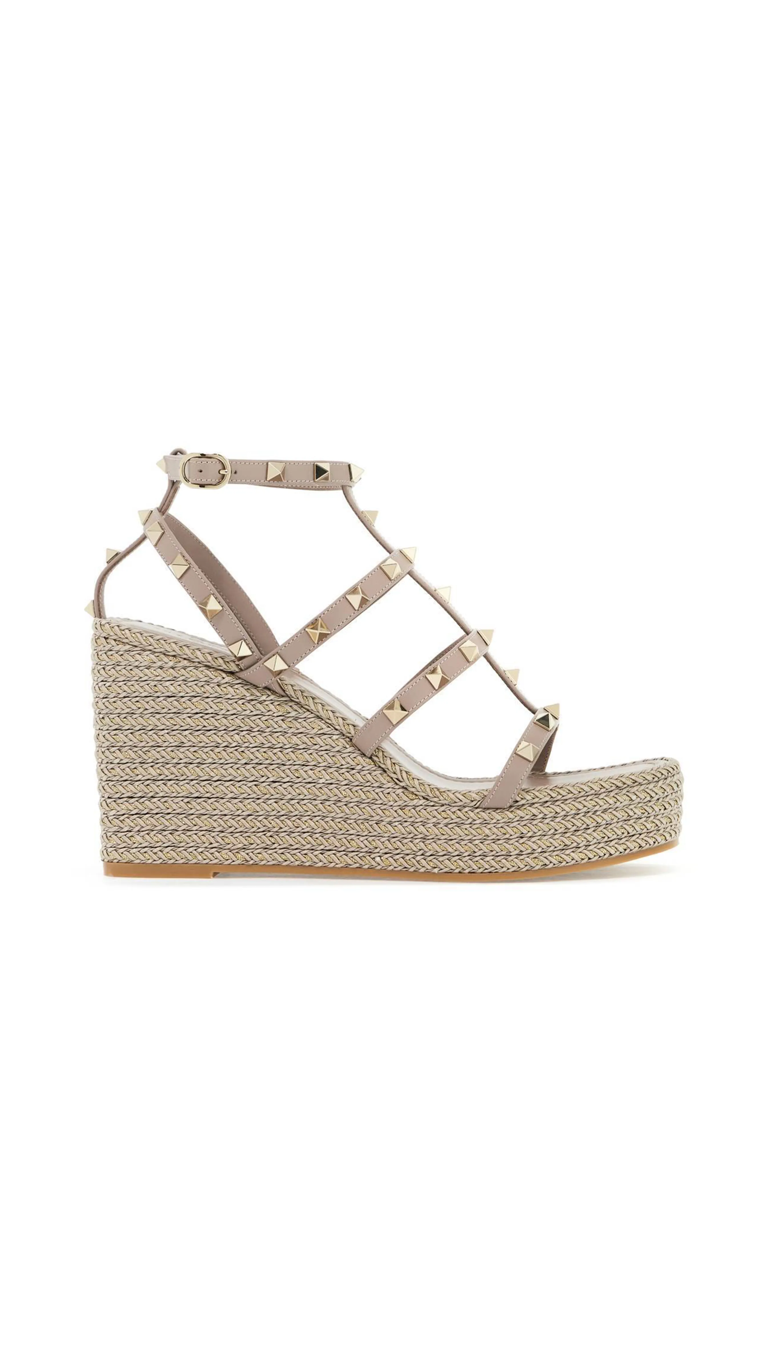 Poudre Rockstud Ankle Strap Wedges Sandals 95MM