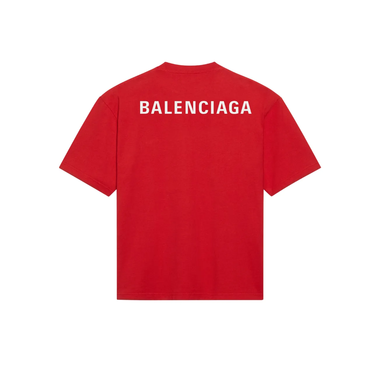 Red Balenciaga Logo Men's T-Shirt