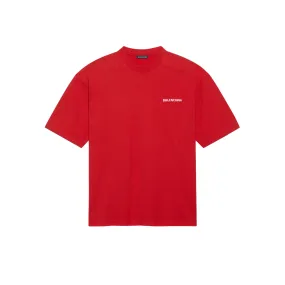 Red Balenciaga Logo Men's T-Shirt