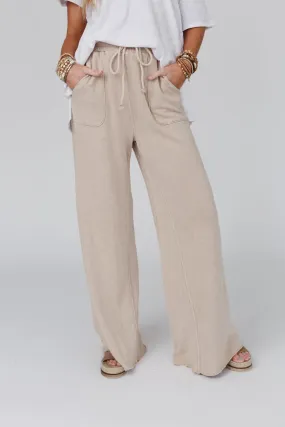 New Taupe Wide Leg Pants for Relaxing Robin