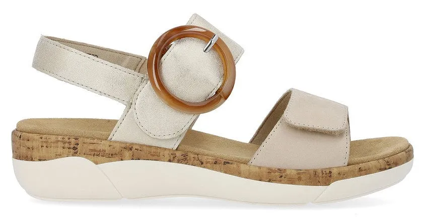 Stylish Leather Sandals with Touch Fastening