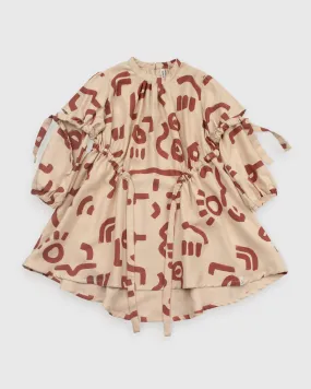 Café Au Lait Printed Dress