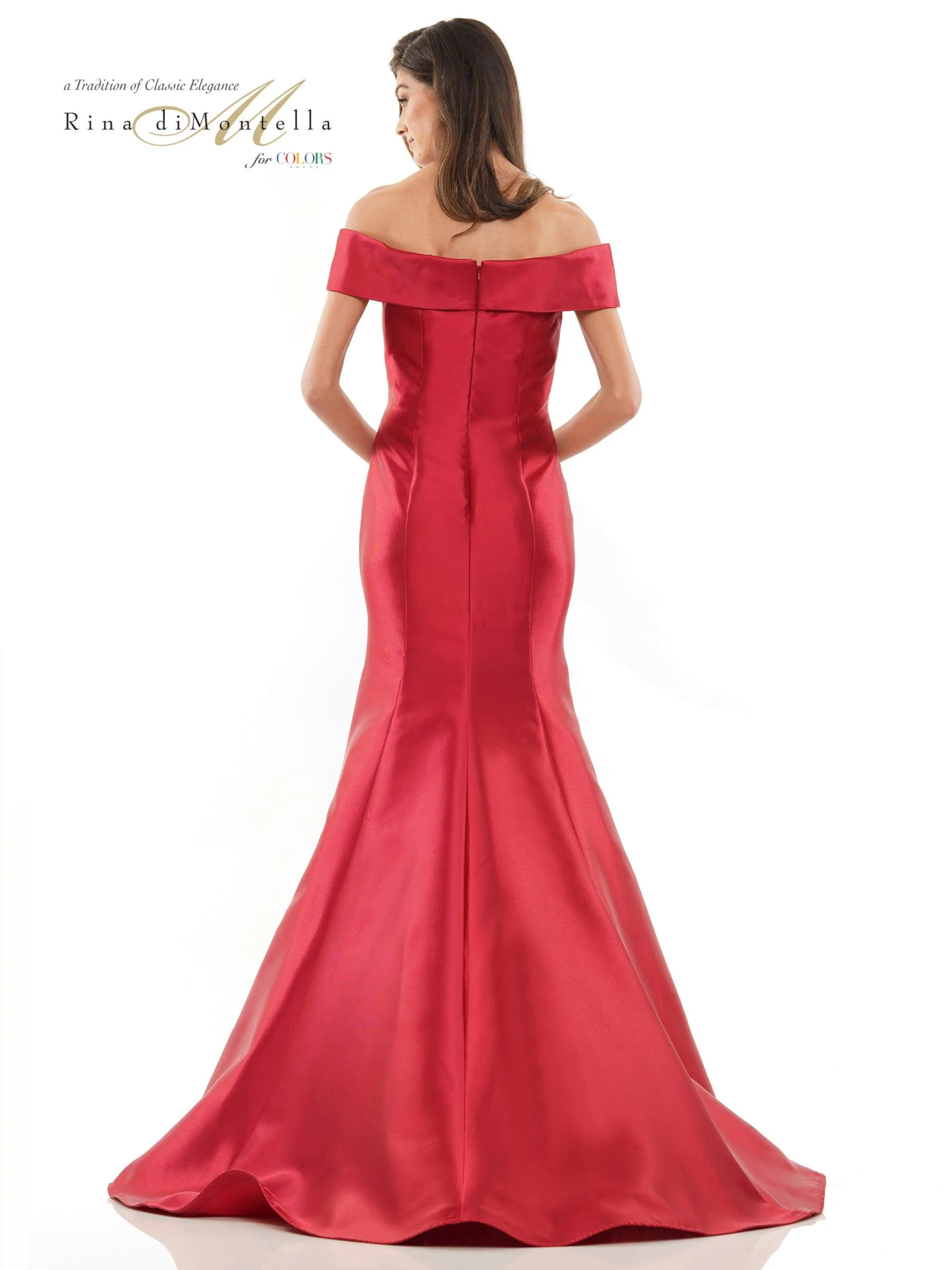 Rina di Montella Long Formal Off Shoulder Gown 2602