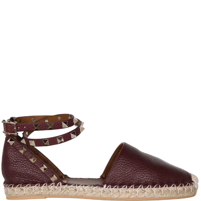 Flat Grained Espadrille Ankle Wrap Sandals by Rockstud