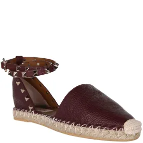 Flat Grained Espadrille Ankle Wrap Sandals by Rockstud