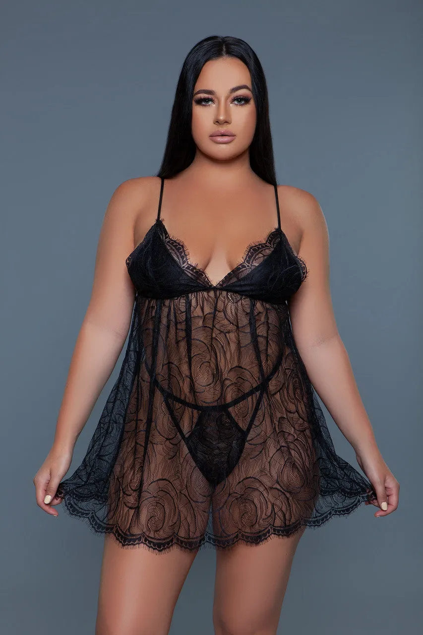 Rose Lace Babydoll All Over