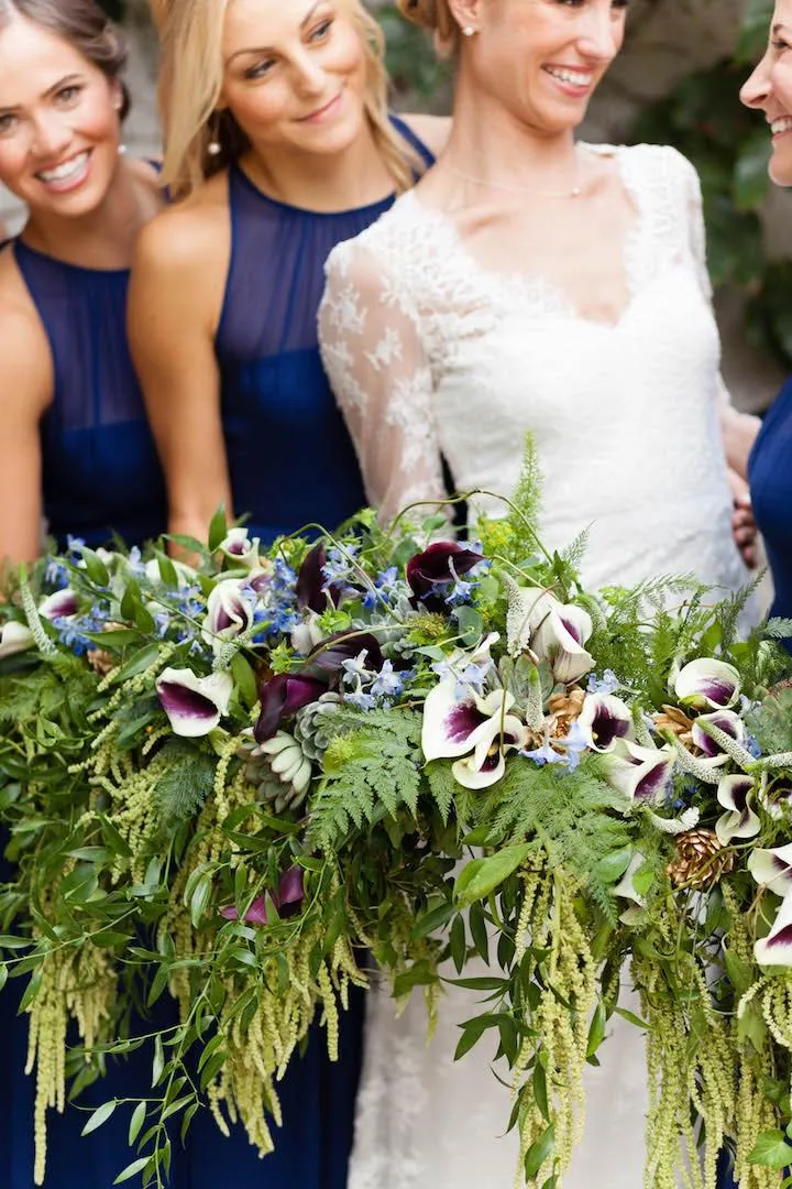 Royal Blue Sleeveless Bridesmaid Gowns with Jewel Neckline