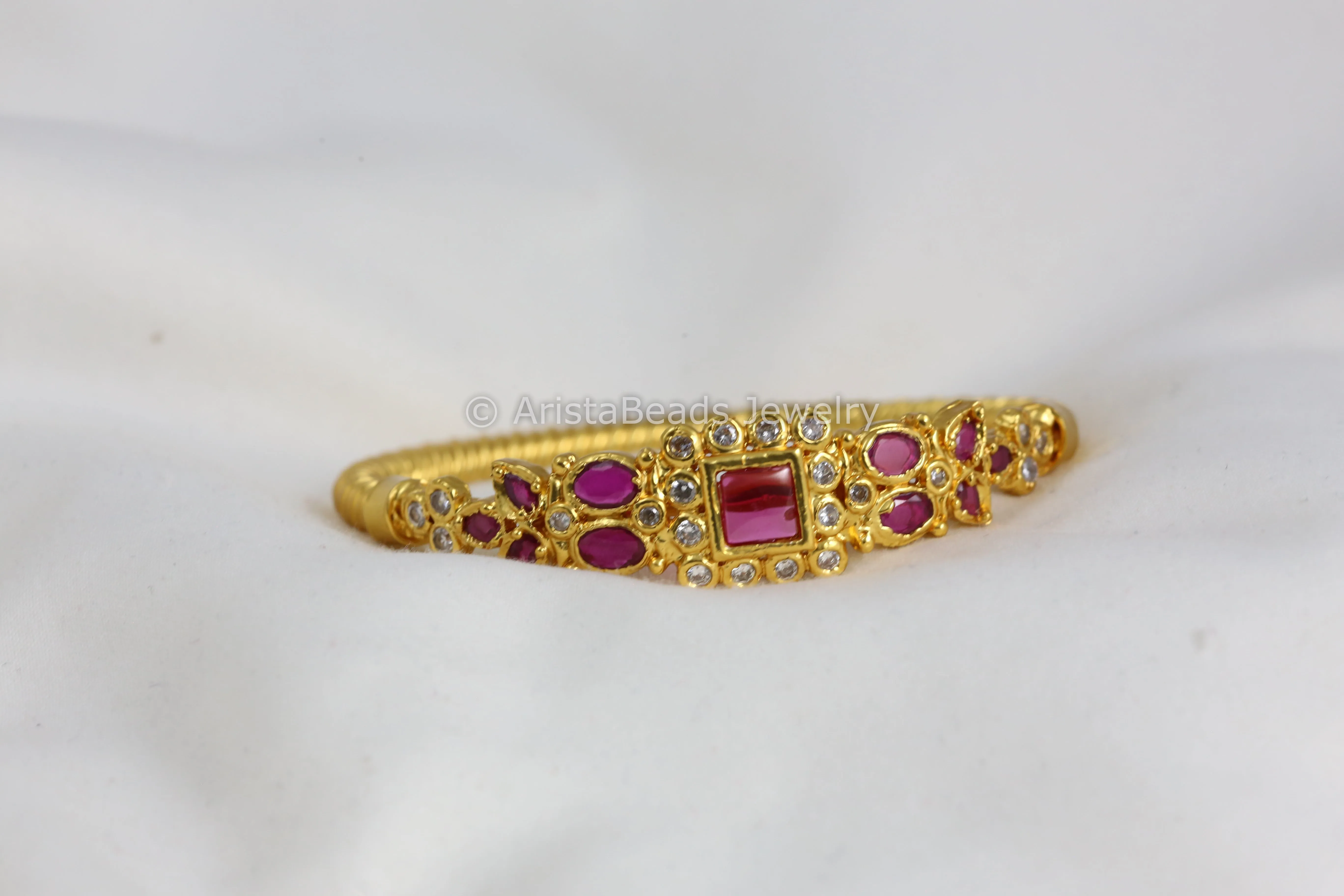 Delicate Ruby Kemp Bangle Bracelet