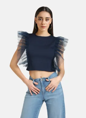 Chic Mesh Ruffle Top