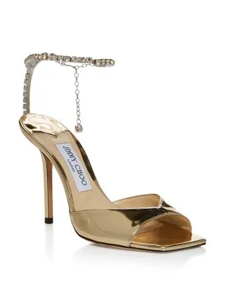 Saeda Ankle Strap Chain 100 High Heel Sandals