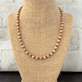 Men's Sand Stone Agate Toho Beaded Necklace