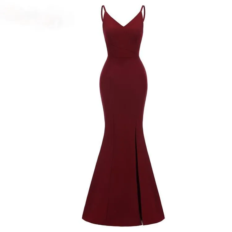 Women's Satin Maxi Slip Dresses Evening Dresses