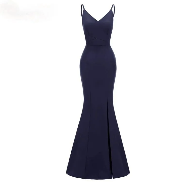 Women's Satin Maxi Slip Dresses Evening Dresses