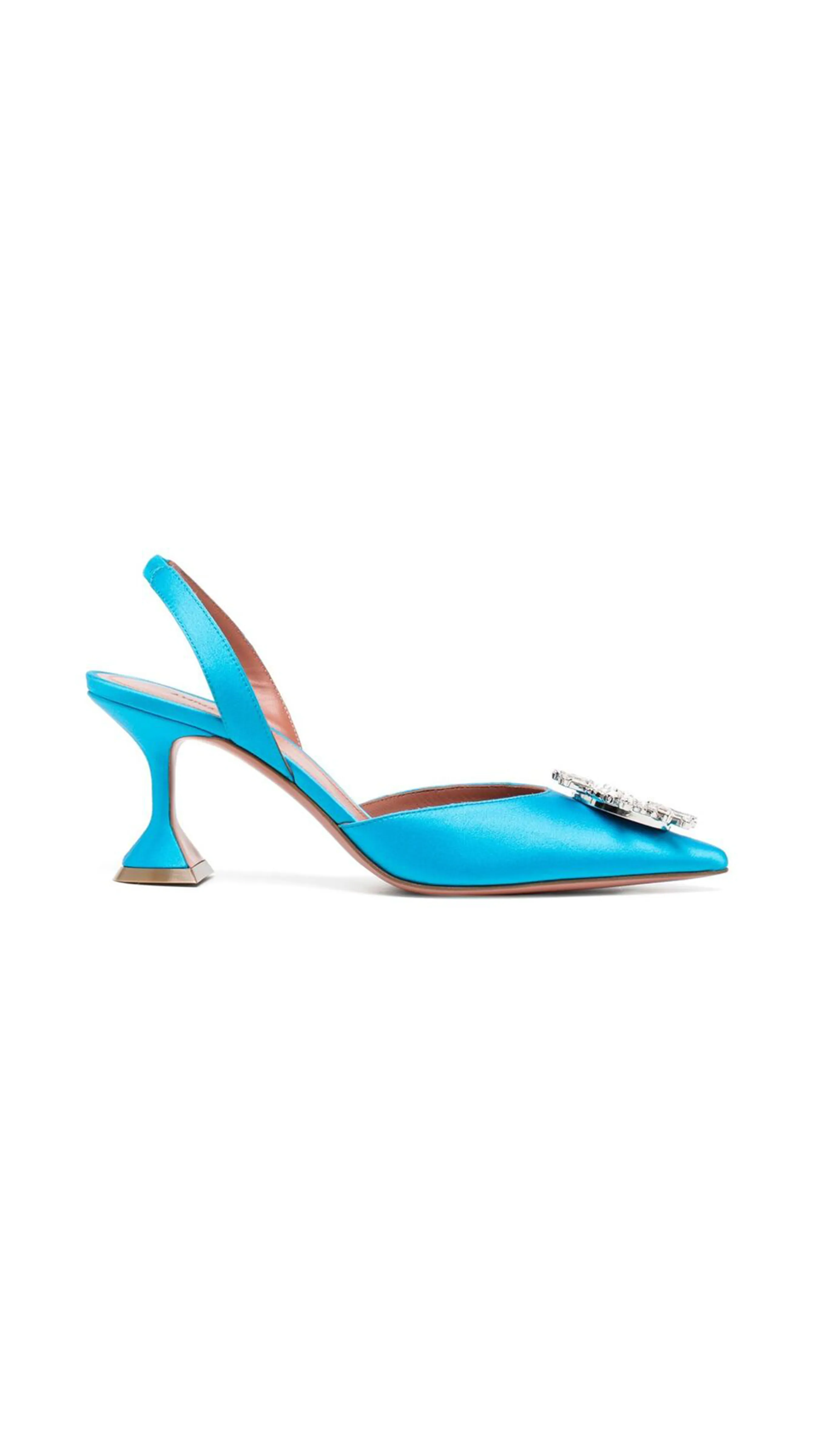 Satin Slingbacks 70 - Azur