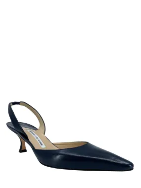 Manolo Blahnik Leather Carolyne Slingbacks - Size 8