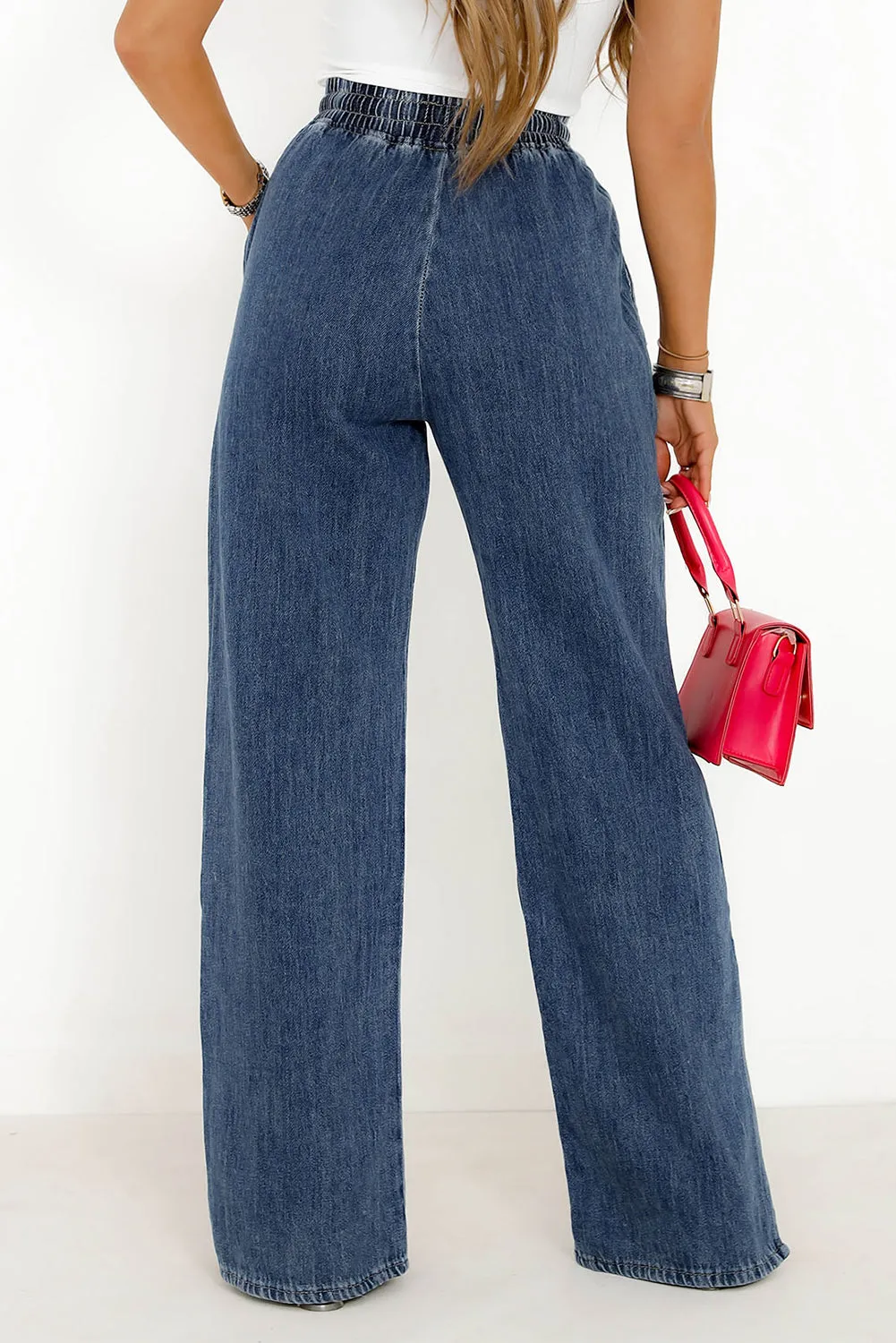 slit wide leg jeans