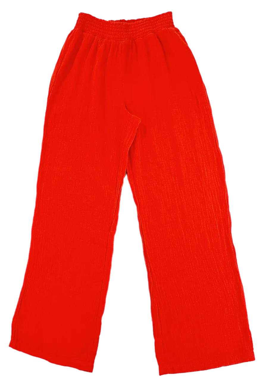 Ladybug Smocked Waist Wide Leg Pant