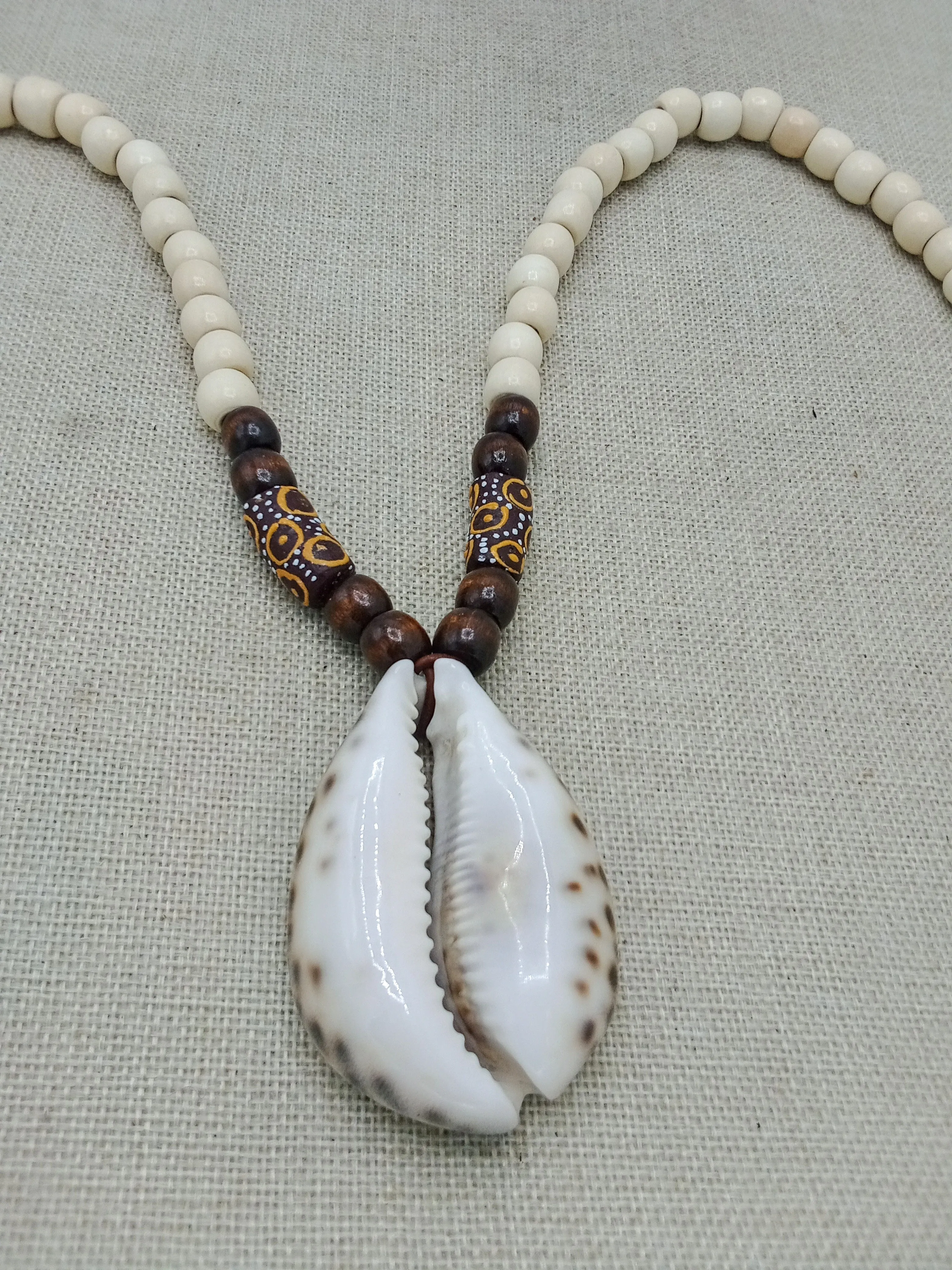 Statement Men's Cowrie Beaded Necklace