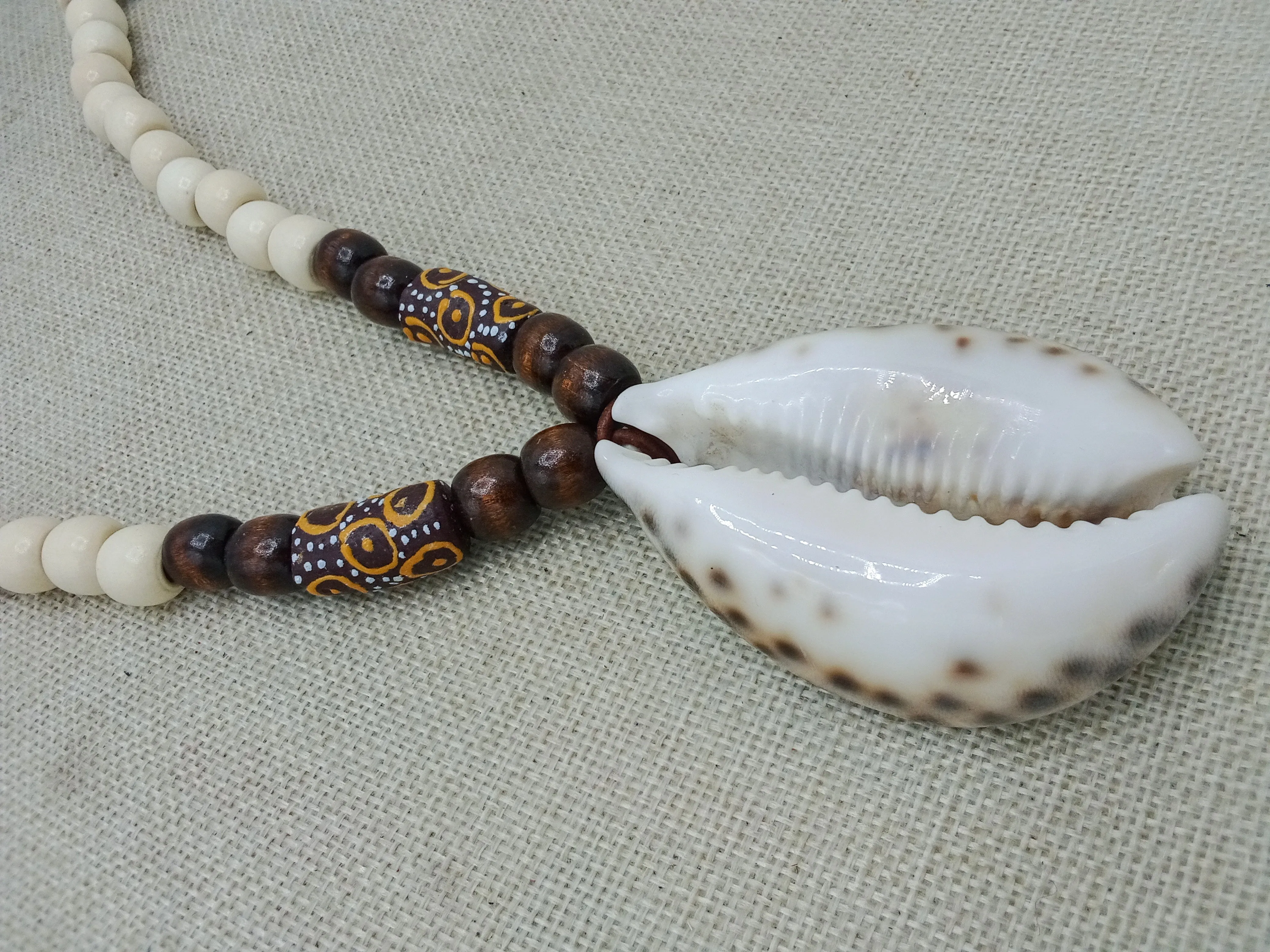 Statement Men's Cowrie Beaded Necklace