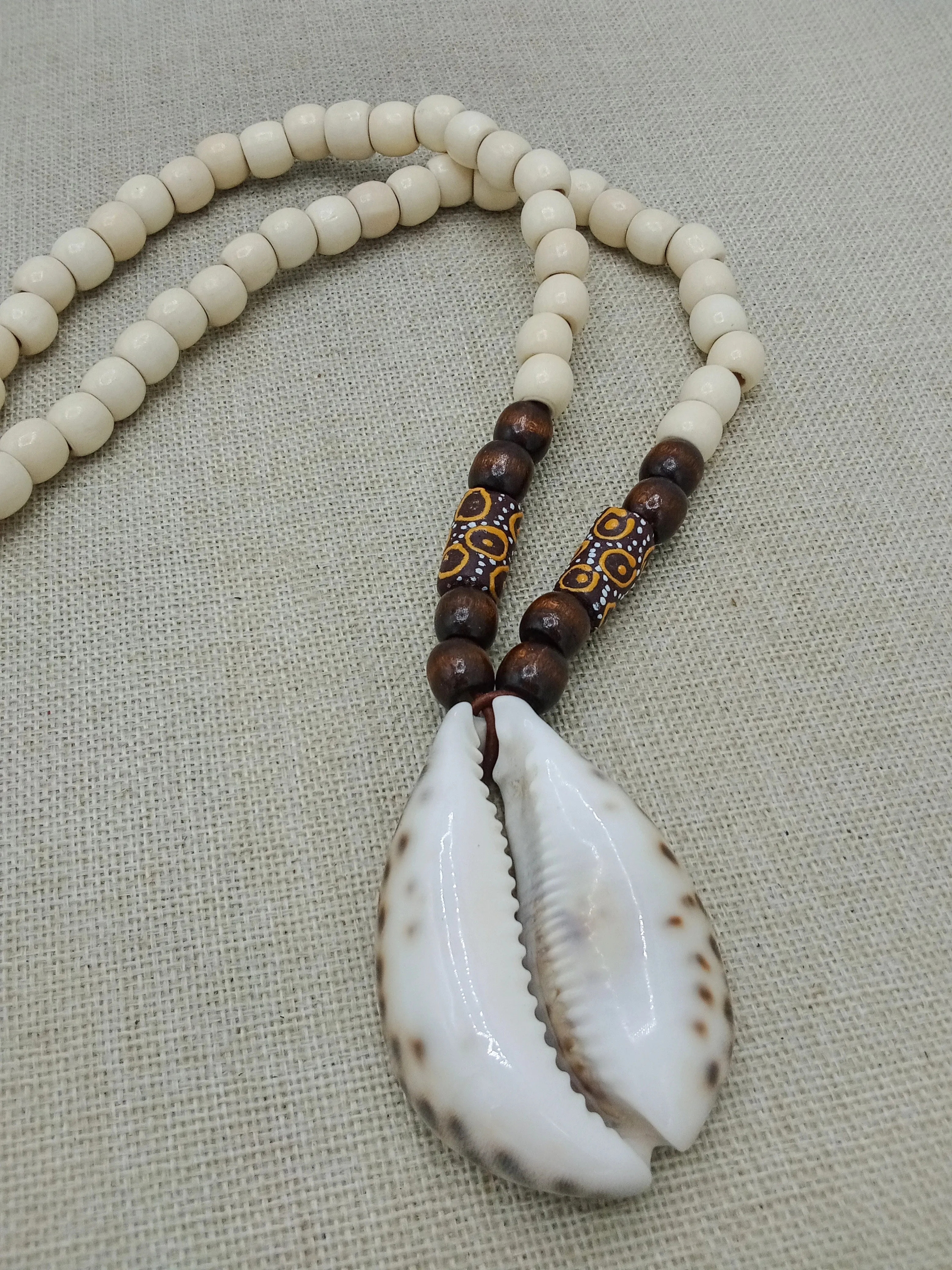 Statement Men's Cowrie Beaded Necklace