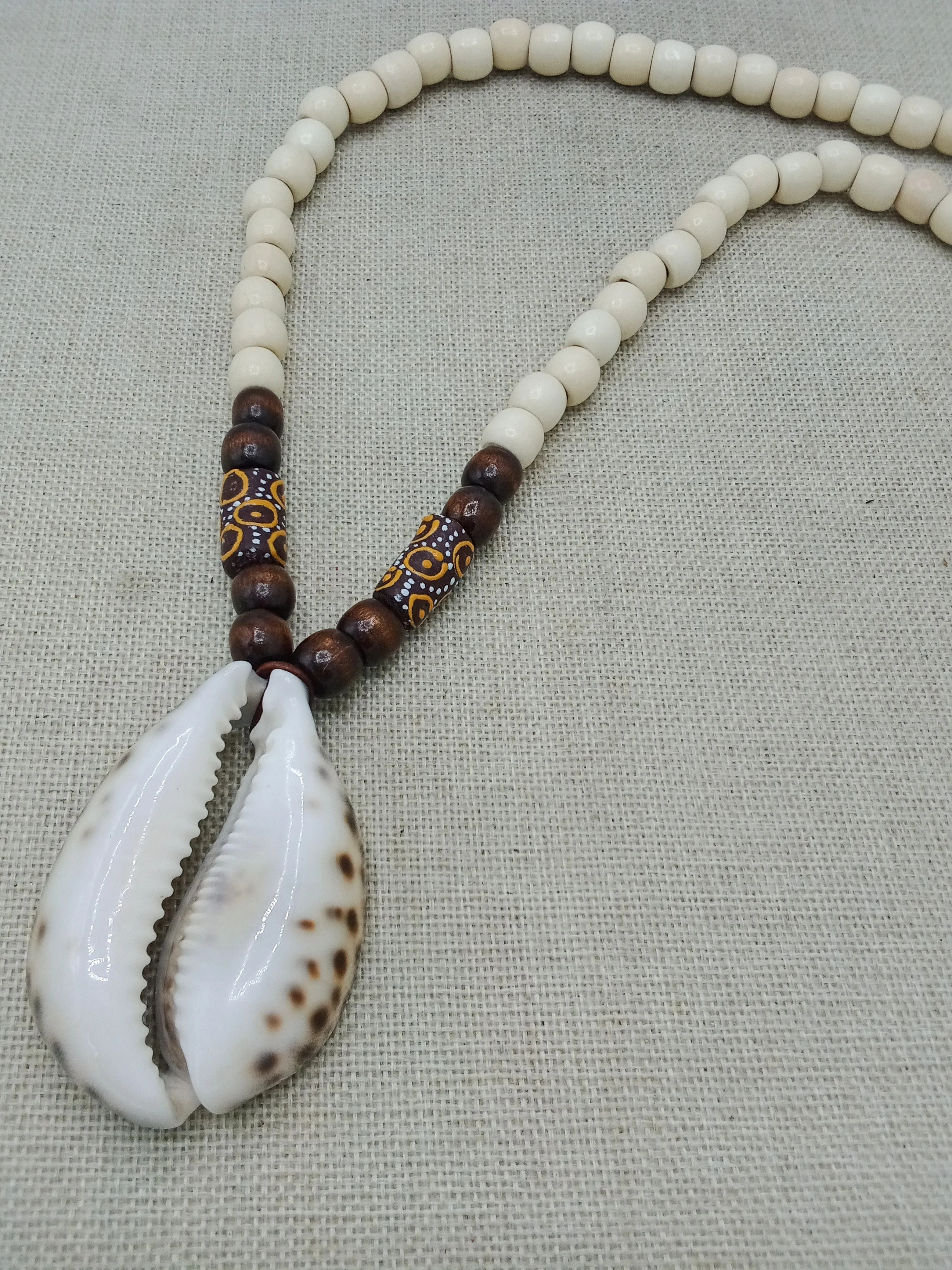 Statement Men's Cowrie Beaded Necklace