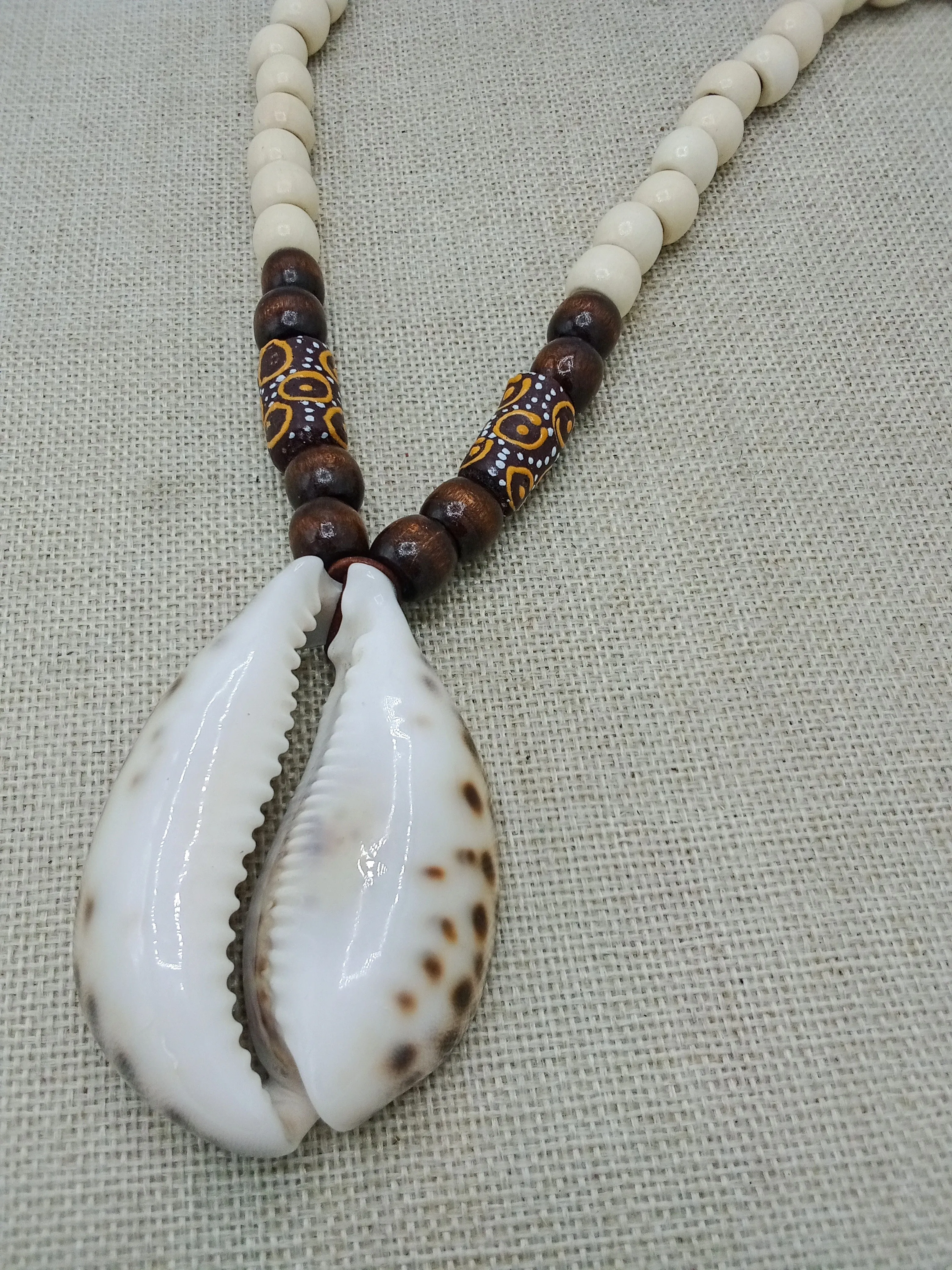 Statement Men's Cowrie Beaded Necklace