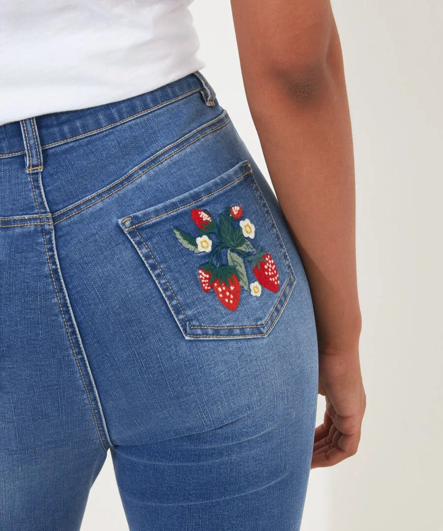 Strawberry Delight Crop Jeans