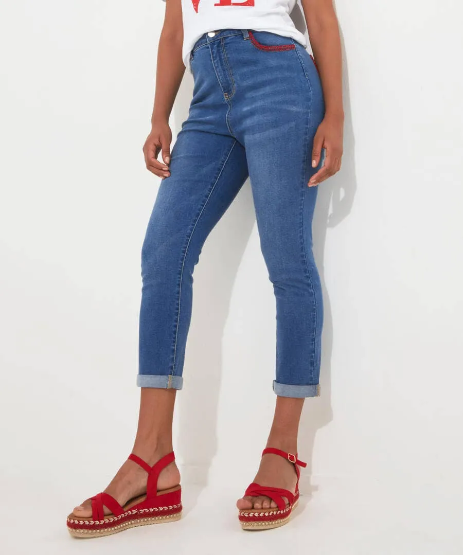 Strawberry Delight Crop Jeans