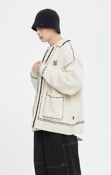 Romantic Crown studded oversized logo cardigans