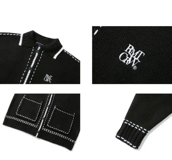 Romantic Crown studded oversized logo cardigans