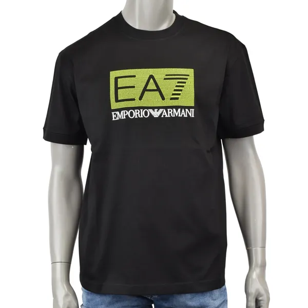 Emporio Armani crew neck studded cotton logo shirt